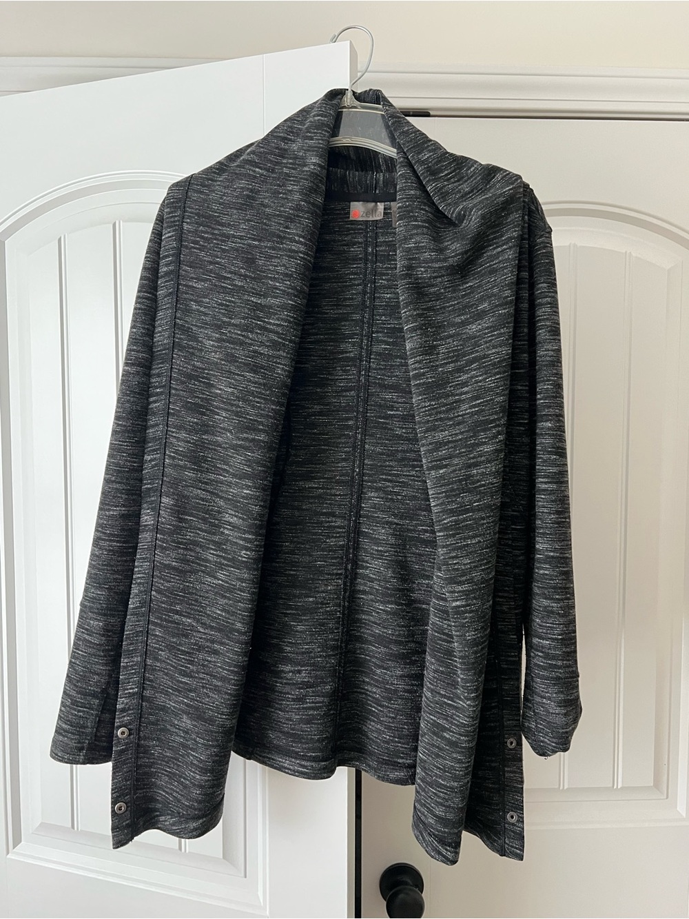 Zella Charcoal Heather Open Drape Cardigan